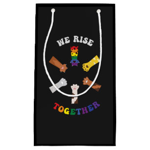 We Rise Together   Paw Print   Diversity   Unity Small Gift Bag