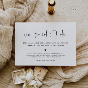 We Said I Do Wedding Announcement