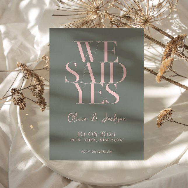 We Said Yes Minimal Chic Modern Wedding Save The Date (Creator Uploaded)