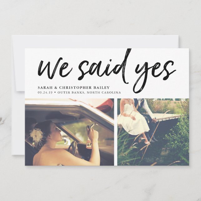 We Said Yes | Photo Wedding Announcement (Front)