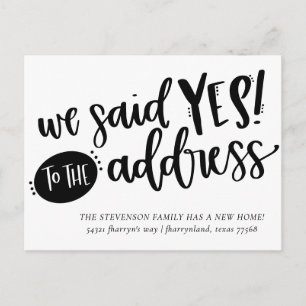 We Said YES To The Address New Change of Address Postcard