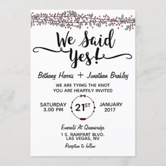 We Said Yes! Wedding Invitation