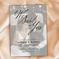 We Said Yes Wedding Invitation With Photo Overlay