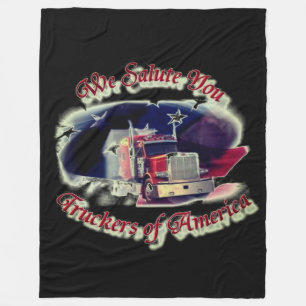 We Salute Truckers of America Fleece Blanket