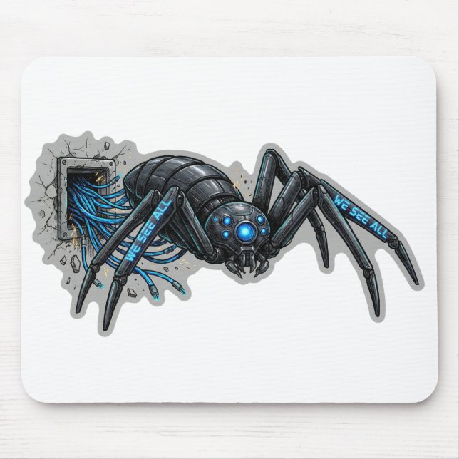 We See All – Surveillance Cyber Spider Drone T-Shi Mouse Pad (Front)