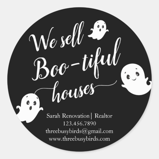 We sell Boo-tiful houses Realtor Marketing Sticker (Front)