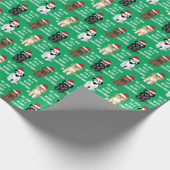 We Shih Tsu a Merry Christmas Wrapping Paper (Corner)