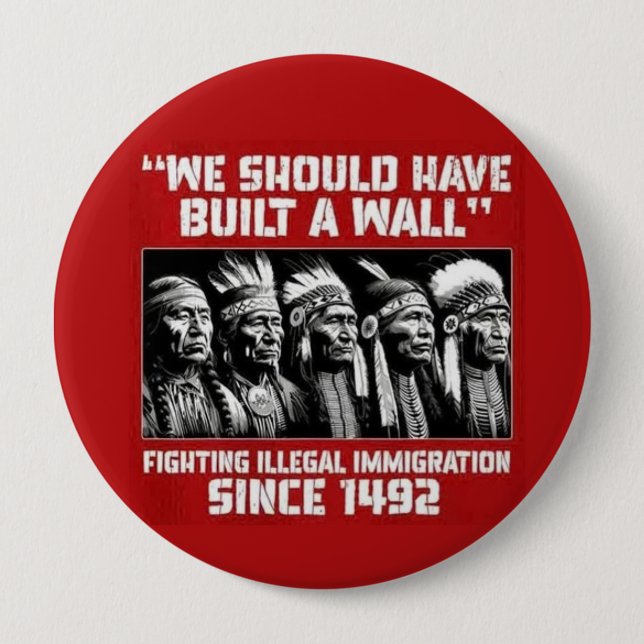 we should have built a wall 10 cm round badge (Front)