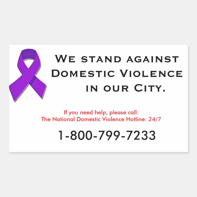We Stand Against Domestic Violence Rectangular Sticker (Front)