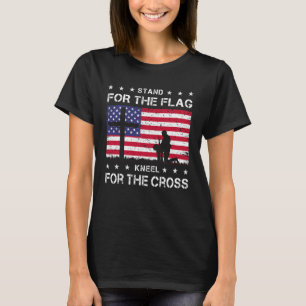 We Stand for The Flag We Kneel for The Cross Veter T-Shirt