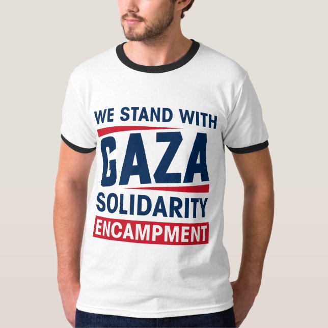 We Stand With Gaza Solidarity Encampment -  Men's  T-Shirt (Front)