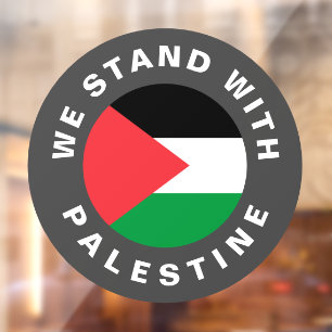 We Stand with Palestine custom text and flag
