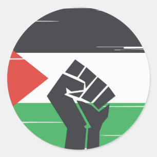 We Stand with Palestine, Palestine Flag  Classic Round Sticker