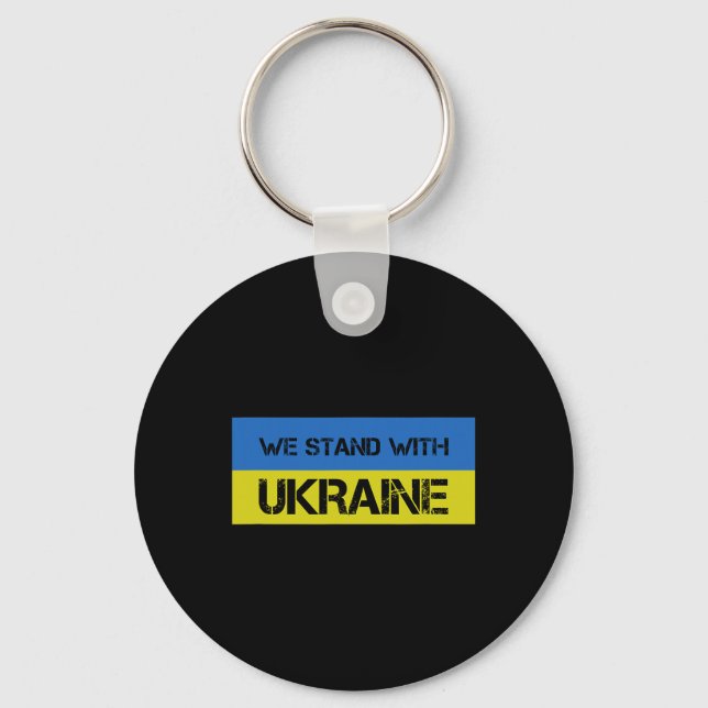 We Stand With Ukraine 1  Key Ring (Front)