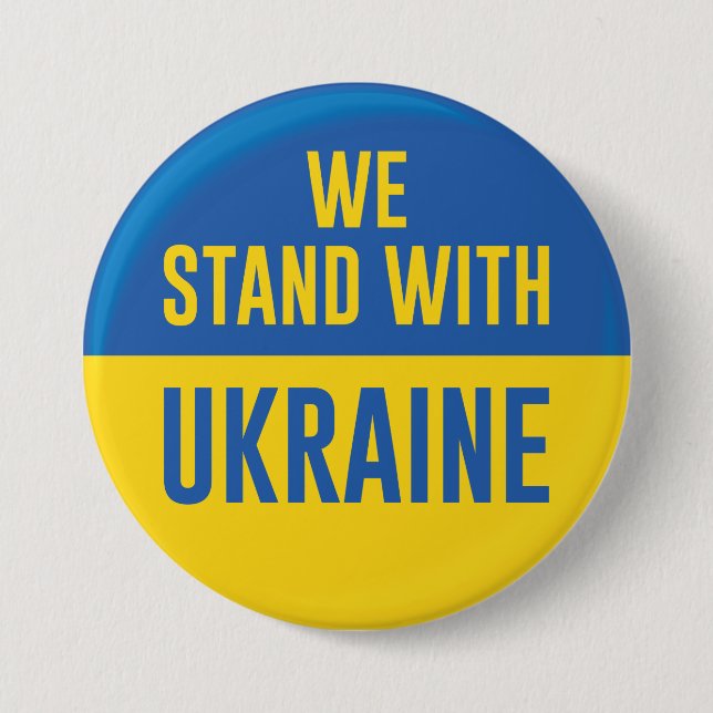 We Stand With Ukraine 7.5 Cm Round Badge (Front)