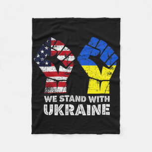 We Stand With Ukraine America Stand With Ukraine Fleece Blanket