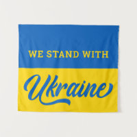 We Stand With Ukraine Blue Gold Ukrainian Flag