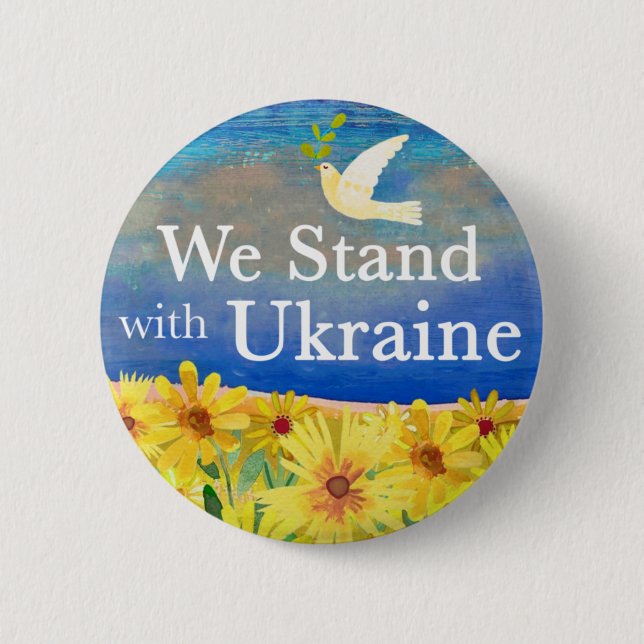 WE STAND WITH UKRAINE Button (Front)