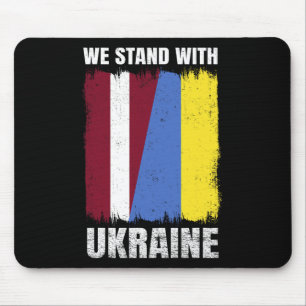 We Stand With Ukraine Latvian Ukrainian Friendship Mouse Pad
