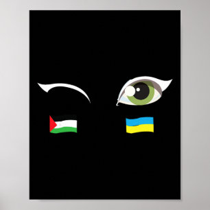 We Stand With Ukraine Palestine Flag Ukraine Flag  Poster