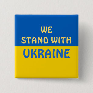 We Stand with Ukraine Show Support 15 Cm Square Badge