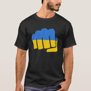 We Stand With Ukraine Ukrainian Flag Rise Fist Pea T-Shirt