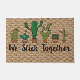 We Stick Together Mat, Cactus Decor Doormat