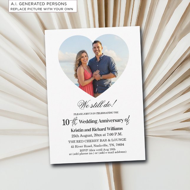 We Still Do 10th Wedding Anniversary Photo Invitation (Creator Uploaded)