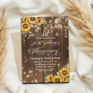 We Still Do 10th Wedding Anniversary String Lights Invitation