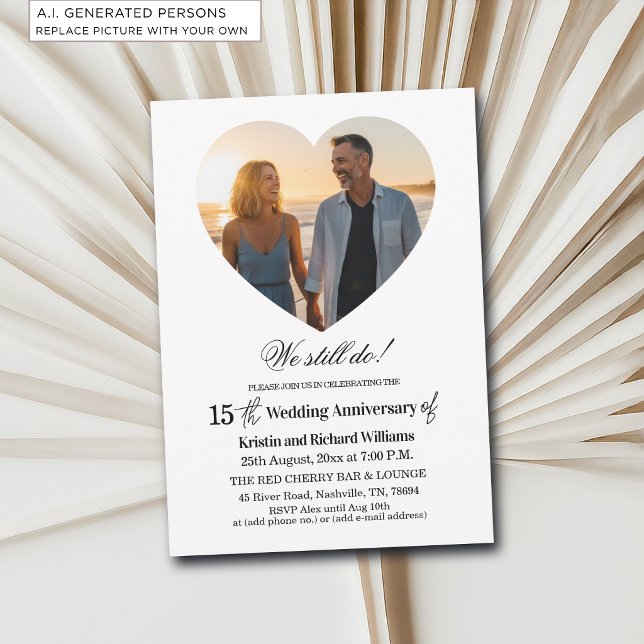 We Still Do 15th Wedding Anniversary Photo Invitation (Creator Uploaded)
