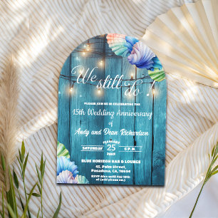 We Still Do 15th Wedding Anniversary String Lights Acrylic Invitations