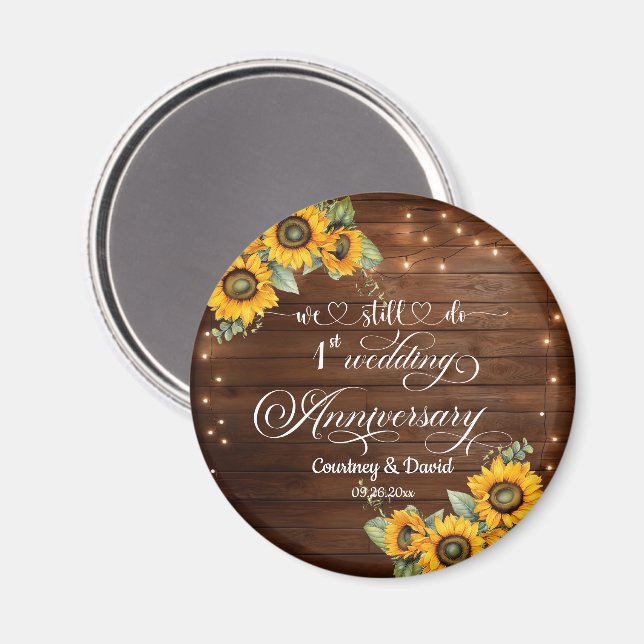 We Still Do 1st Wedding Anniversary String Lights Magnet (Front/Back)