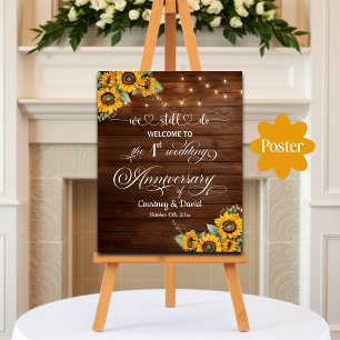 We Still Do 1st Wedding Anniversary String Lights Poster