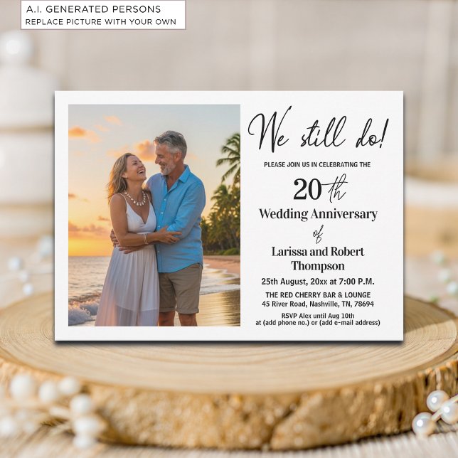 We Still Do 20th Wedding Anniversary Photo Invitation (Creator Uploaded)