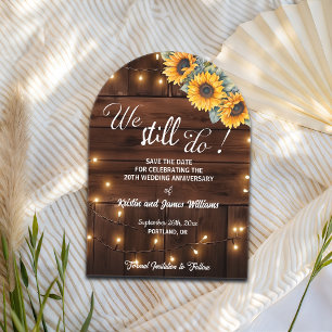 We Still Do 20th Wedding Anniversary String Lights Acrylic Invitations