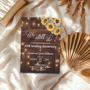 We Still Do 20th Wedding Anniversary String Lights Invitation