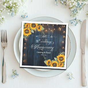 We Still Do 20th Wedding Anniversary String Lights Napkin