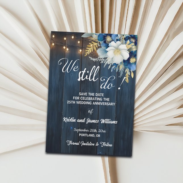 We Still Do 25th Wedding Anniversary String Lights Save The Date (Creator Uploaded)
