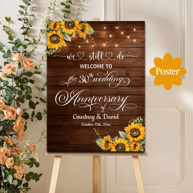 We Still Do 30th Wedding Anniversary String Lights Poster (Creator Uploaded)