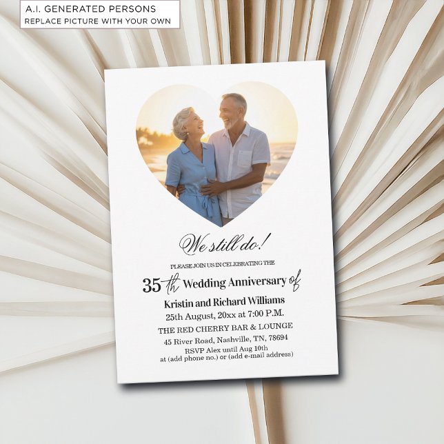We Still Do 35th Wedding Anniversary Photo Invitation (Creator Uploaded)