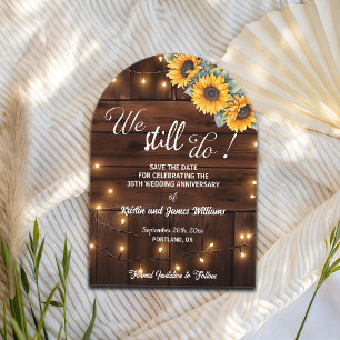 We Still Do 35th Wedding Anniversary String Lights Acrylic Invitations