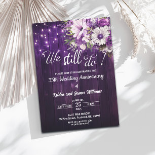 We Still Do 35th Wedding Anniversary String Lights Invitation