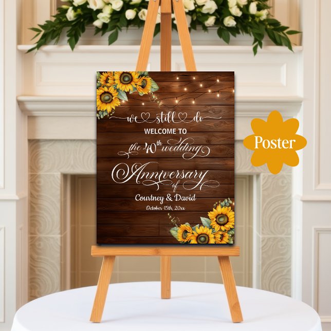 We Still Do 40th Wedding Anniversary String Lights Poster (Creator Uploaded)