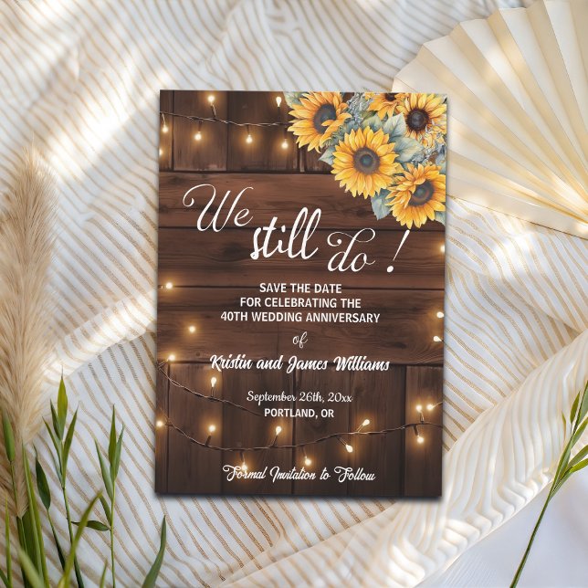 We Still Do 40th Wedding Anniversary String Lights Save The Date (Creator Uploaded)