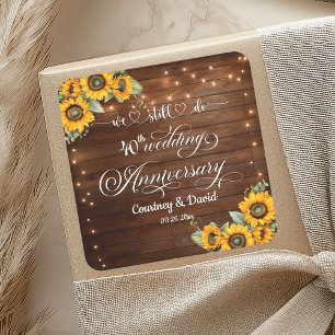 We Still Do 40th Wedding Anniversary String Lights Square Sticker