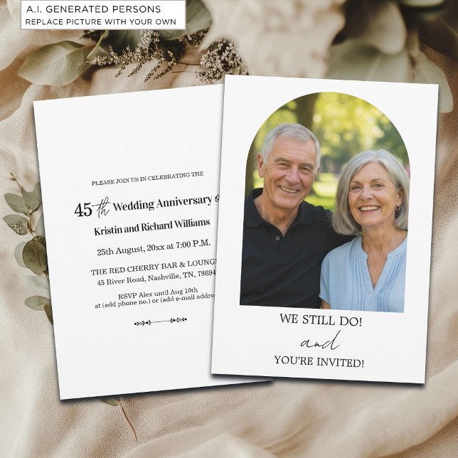 We Still Do 45th Wedding Anniversary Photo Invitation (Creator Uploaded)
