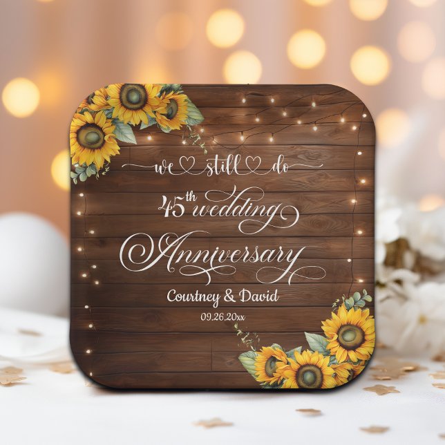 We Still Do 45th Wedding Anniversary String Lights Paper Plate (Creator Uploaded)