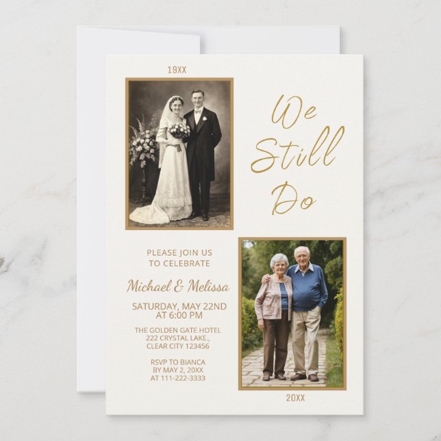 We Still Do 50th Wedding Anniversary Photo Invitation (Front)