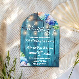 We Still Do 50th Wedding Anniversary String Lights Acrylic Invitations