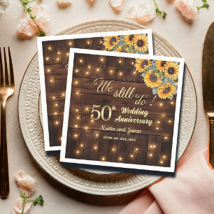We Still Do 50th Wedding Anniversary String Lights Napkin
